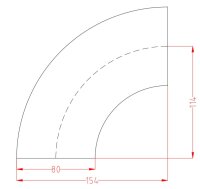 80mm 90° Edelstahlbogen kurz BA3