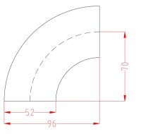 52mm 90° Edelstahlbogen kurz BA3