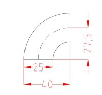 25mm 90° Edelstahlbogen kurz BA3