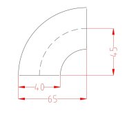 40mm 90° Edelstahlbogen kurz BA3