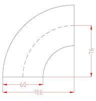 60mm 90° Edelstahlbogen kurz BA3