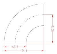 63,5mm 90° Edelstahlbogen kurz BA3