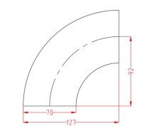 70mm 90° Edelstahlbogen kurz BA3